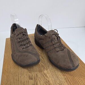 Clarks Wave Shoes Womens Size 9W Brown Leather Walking Comfort Casual 86509